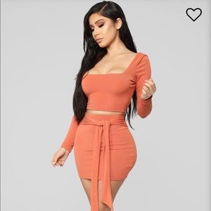 Fashion nova 2 piece set (peach)